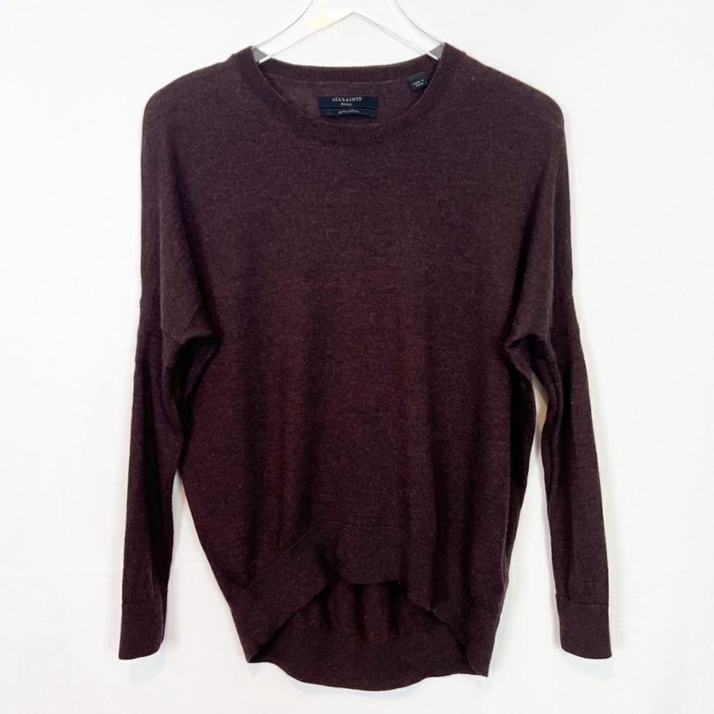 All Saints Sweater Wool Merino Cut Out Elbow Jumper